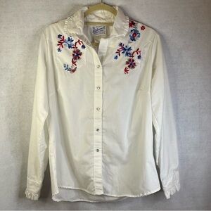 Rockmount Ranch Wear Women's Rare Vintage Western Shirt. White Sz 38 NWOT Rodeo